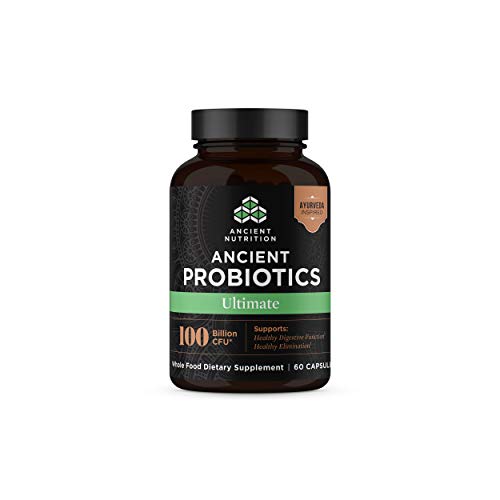 Ancient Nutrition Probiotics  Probiotics Ultimate 100 Billion CFUs /Serving  Digestive and Immune Support  Gluten Free  Ancient Superfoods Blend  60 Capsules
