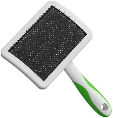 Andis 68540 Self Cleaning Animal Slicker Brushes with Curved Stainless Steel Bristles for All Breeds   Reduces Shedding by Up to 90   Removes Tangles  Dirt & Loose Hair   Large  Green
