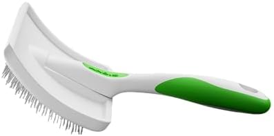 Andis 68540 Self Cleaning Animal Slicker Brushes with Curved Stainless Steel Bristles for All Breeds   Reduces Shedding by Up to 90   Removes Tangles  Dirt & Loose Hair   Large  Green