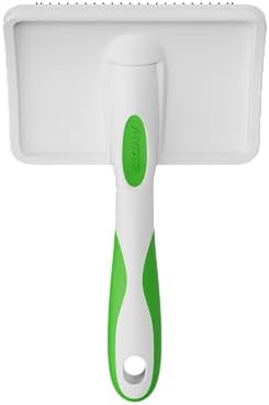 Andis 68540 Self Cleaning Animal Slicker Brushes with Curved Stainless Steel Bristles for All Breeds   Reduces Shedding by Up to 90   Removes Tangles  Dirt & Loose Hair   Large  Green