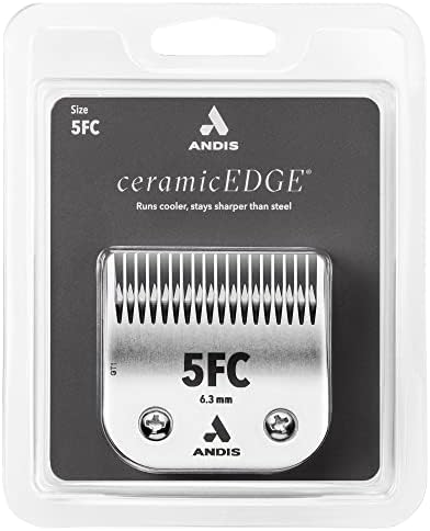 Andis 72635 ceramicEDGE Detachable Blade Size 5FC   Carbon Steel Pet Clipper Blade  1/4 Cut Length  Professional Grooming Performance