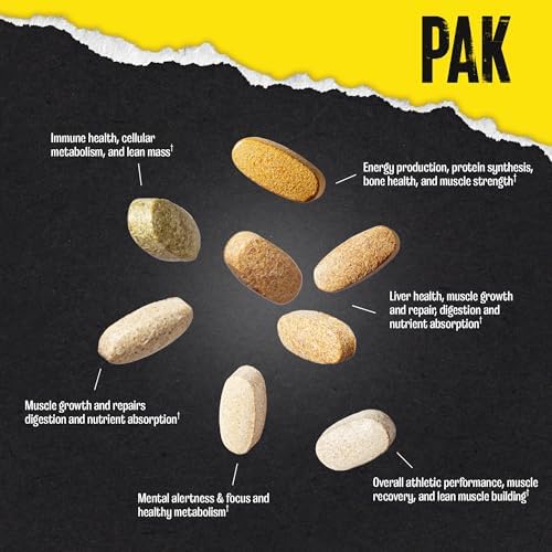 Animal Pak   Convenient Multivitamin for Men & Women Daily All in One Vitamin & Supplement Pack   Zinc  Vitamins C  B  D  Amino Acids  and Immune Support   Sports Nutrition Performance   44 Count