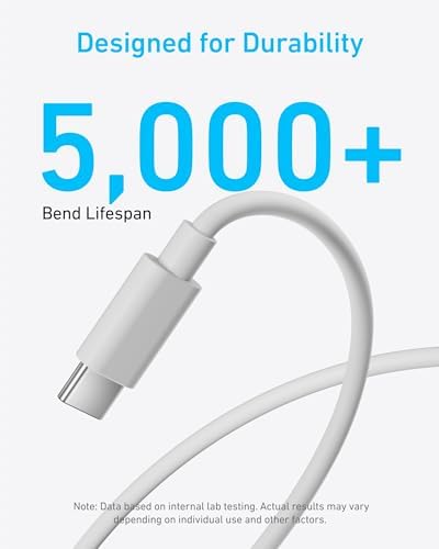 Anker 25W USB C Charger Block  Compact and Foldable  Supports PPS Fast Charging for Galaxy S24/Z Fold/Z Flip/Tab  iPhone  iPad  White  1pack with Cable