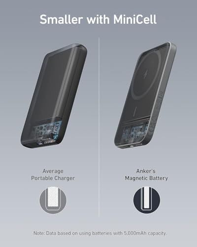 Anker 621 Magnetic Portable Charger  MagGo   5 000mAh Wireless Power Bank with USB C Cable  Magsafe Compatible Battery Pack for iPhone 16/15/14/13/12 Series