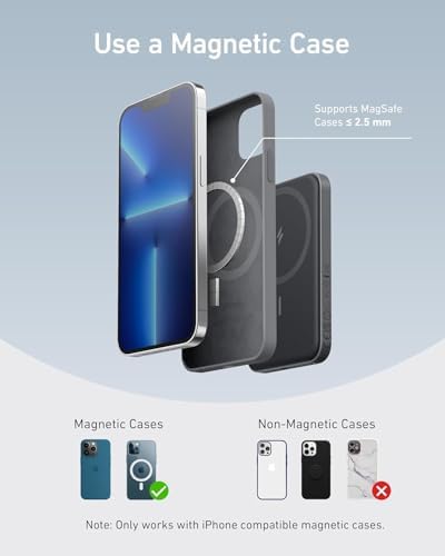 Anker 621 Magnetic Portable Charger  MagGo   5 000mAh Wireless Power Bank with USB C Cable  Magsafe Compatible Battery Pack for iPhone 16/15/14/13/12 Series