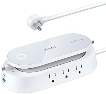 Anker 647 Charging Station  100W   10 in 1 Power Strip with 6 AC  1 USB A  1 USB C  2 Retractable USB C Cables  3ft   5ft Extension Cord Power Delivery for Conference Rooms  Desktop Accessory