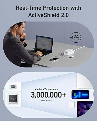 Anker 647 Charging Station  100W   10 in 1 Power Strip with 6 AC  1 USB A  1 USB C  2 Retractable USB C Cables  3ft   5ft Extension Cord Power Delivery for Conference Rooms  Desktop Accessory