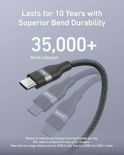 Anker Car Carplay Cable for iPhone 17 16 Pro Max Plus  Upcycled Braided USB A to USB C Car Charger Cord for Samsung Note20 and More  6FT  Black 
