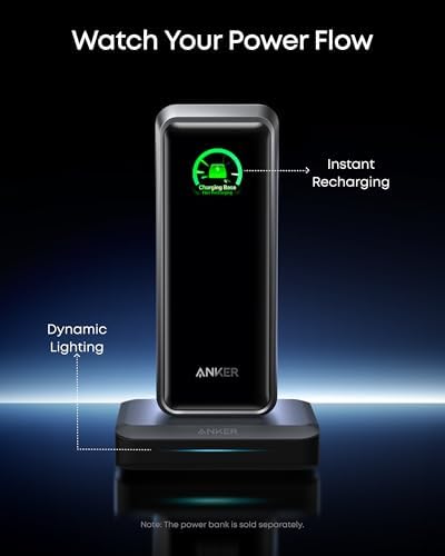 Anker Charging Base  150W Max Charging for 4 Devices  Works with Prime Power Banks with Pogo Pin  for MacBook Pro/Air  Dell  iPhone 17/16 Series  Samsung  and More  Power Bank Not Included 