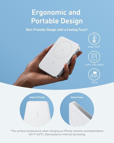 Anker MagGo - Batería externa, batería magnética ultradelgada de 10,000 mAh, certificado Qi2, portátil, cargador compatible ultrarápido MagSafe de 15 W, diseño ergonómico, solo para iPhone 15/14/13/12