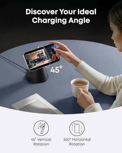 Anker MagSafe Charger Compatible  MagGo 3 in 1 Charging Station  Nano Charging Stand  Qi2 Certified 15W Magnetic Wireless Charger Dock  for iPhone17/16/15/14  Apple Watch AirPods  Adapter Included 