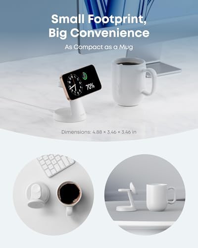 Anker MagSafe Charger Compatible  MagGo 3 in 1 Charging Station  Nano Charging Stand  Qi2 Certified 15W Magnetic Wireless Charger Dock  for iPhone17/16/15/14  Apple Watch AirPods  Adapter Included 
