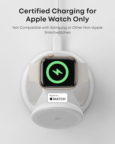 Anker MagSafe Charger Compatible  MagGo 3 in 1 Charging Station  Nano Charging Stand  Qi2 Certified 15W Magnetic Wireless Charger Dock  for iPhone17/16/15/14  Apple Watch AirPods  Adapter Included 