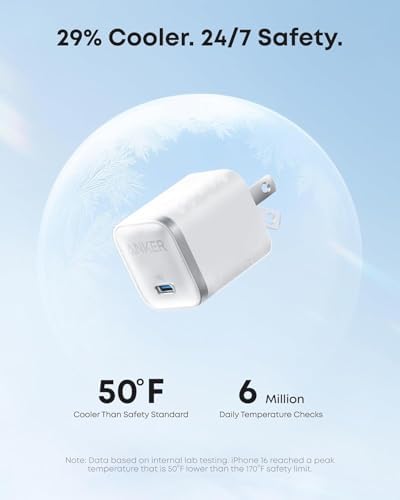 Anker Nano Charger  45W Fast Charging  Compact and Foldable Plug USB C Charger Block for iPhone 17 Series  MacBook  Pixel 9  iPad  Samsung Galaxy S25 Ultra / S24 Series  6 ft Cable Included 