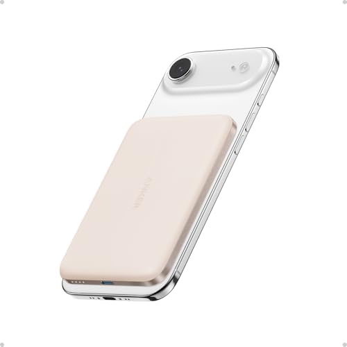 Anker Nano MagSafe Power Bank  Ultra Slim 5 000mAh Magnetic Wireless Charging Battery  Qi2 Certified 15W Max MagSafe Compatible Portable Charger  Ergonomic Design  for iPhone Air/17/16 Series