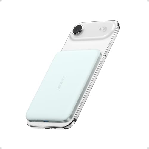 Anker Nano MagSafe Power Bank  Ultra Slim 5 000mAh Magnetic Wireless Charging Battery  Qi2 Certified 15W Max MagSafe Compatible Portable Charger  Ergonomic Design  for iPhone Air/17/16 Series