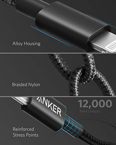 Anker New Nylon USB C to Lightning Cable  Apple MFi Certified for iPhone 14 Series  and More  3 3FT  Black 