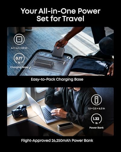 Anker Prime Power Bank and Charging Base  26 250mAh 300W Max Portable Charger with Base for 6 Devices  Two Way Charging  TSA Approved  App Control  for MacBook  iPhone 17/16 Series  and More