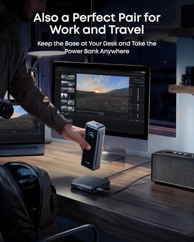 Anker Prime Power Bank and Charging Base  26 250mAh 300W Max Portable Charger with Base for 6 Devices  Two Way Charging  TSA Approved  App Control  for MacBook  iPhone 17/16 Series  and More