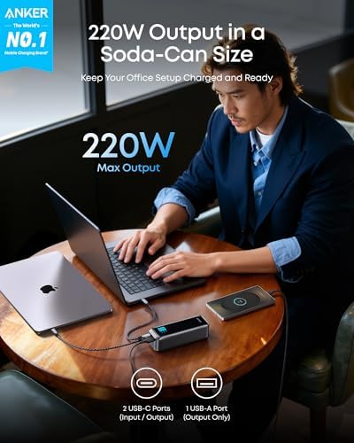 Anker Prime Power Bank  20 100mAh 3 Port Portable Charger with 220W Max Output  Two Way Charging  TSA Approved  App Control  for MacBook  iPhone 17/16 Series  and More  Base Not Included 