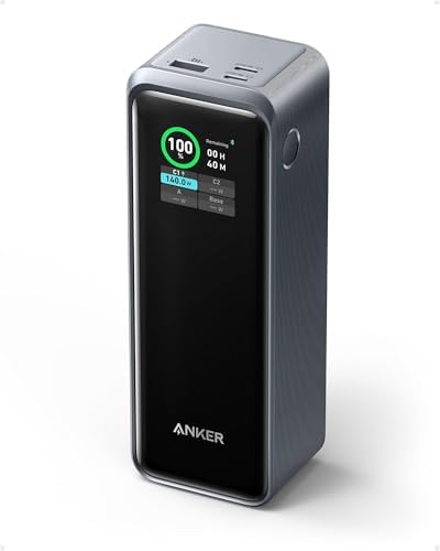Anker Prime Power Bank  27 650mAh 3 Port 250W Portable Charger for Travel  TSA Approved  Smart App  for MacBook Pro/Air  iPhone 16/15/14 Series  Samsung  Laptops  and More  Charging Base Not Included 