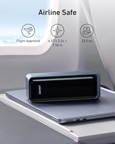 Anker Prime Power Bank  27 650mAh 3 Port 250W Portable Charger for Travel  TSA Approved  Smart App  for MacBook Pro/Air  iPhone 16/15/14 Series  Samsung  Laptops  and More  Charging Base Not Included 