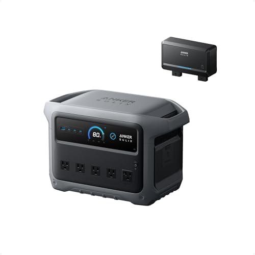 Anker SOLIX C1000 Gen 2 Portable Power Station with 200W Solar Panel  2 000W  Peak 3 000W  Solar Generator  Full Charge in 49 Min  1 024Wh LiFePO4 Battery for Home Backup  Power Outages  and Camping