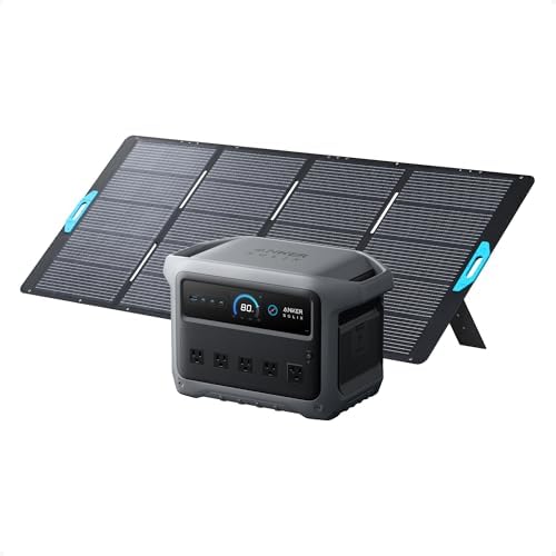 Anker SOLIX C1000 Gen 2 Portable Power Station with 400W Solar Panel  2 000W  Peak 3 000W  Solar Generator  Full Charge in 49 Min  1 024Wh LiFePO4 Battery for Home Backup  Power Outages  and Camping