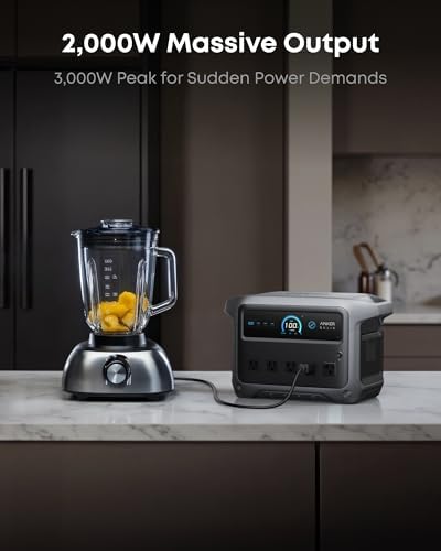 Anker SOLIX C1000 Gen 2 Portable Power Station with 400W Solar Panel  2 000W  Peak 3 000W  Solar Generator  Full Charge in 49 Min  1 024Wh LiFePO4 Battery for Home Backup  Power Outages  and Camping