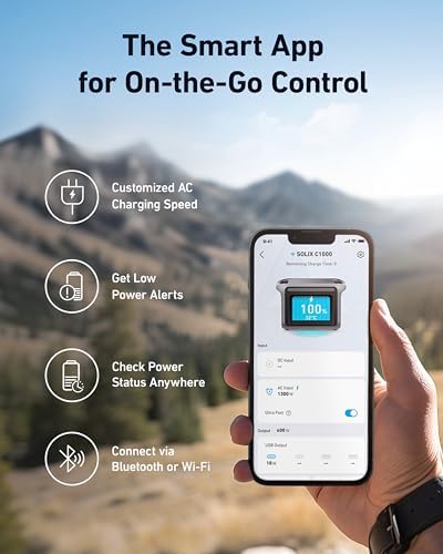 Anker SOLIX C1000 Portable Power Station  1800W  Peak 2400W  Solar Generator  Full Charge in 58 Min  1056wh LiFePO4 Battery for Home Backup  Power Outages  and Outdoor Camping  Optional Solar Panel