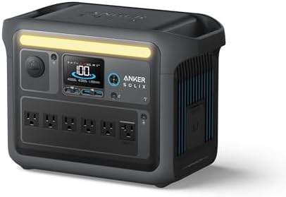Anker SOLIX C1000 Portable Power Station with 200W Solar Panel  1800W Solar Generator  1056wh LFP  LiFePO4  Battery  6 AC Outlets  Up to 2400W for Home  Power Outages  and Outdoor Camping