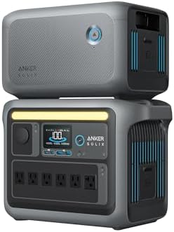 Anker SOLIX C1000 Portable Power Station with 200W Solar Panel  1800W Solar Generator  1056wh LFP  LiFePO4  Battery  6 AC Outlets  Up to 2400W for Home  Power Outages  and Outdoor Camping
