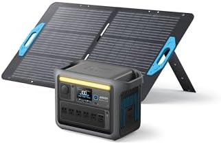 Anker SOLIX C1000 Portable Power Station with 400W Solar Panel  1800W Solar Generator  1056wh LFP  LiFePO4  Battery  6 AC Outlets  Up to 2400W for Home  Power Outages  and Outdoor Camping