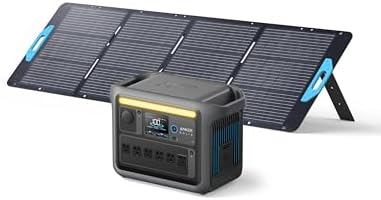 Anker SOLIX C1000 Portable Power Station with 400W Solar Panel  1800W Solar Generator  1056wh LFP  LiFePO4  Battery  6 AC Outlets  Up to 2400W for Home  Power Outages  and Outdoor Camping