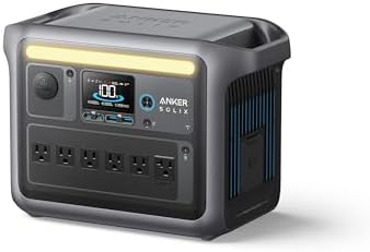 Anker SOLIX C1000 Portable Power Station with 400W Solar Panel  1800W Solar Generator  1056wh LFP  LiFePO4  Battery  6 AC Outlets  Up to 2400W for Home  Power Outages  and Outdoor Camping