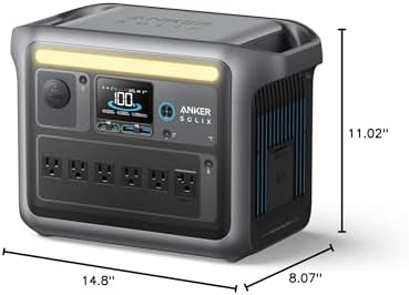 Anker SOLIX C1000 Portable Power Station  1800W  Peak 2400W  Solar Generator  Full Charge in 58 Min  1056wh LiFePO4 Battery for Home Backup  Power Outages  and Outdoor Camping  Optional Solar Panel 