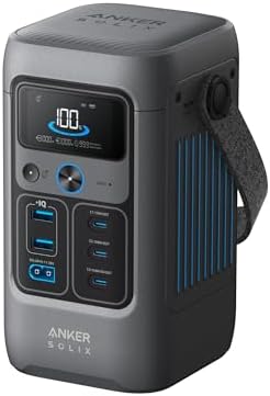 Anker SOLIX C300 DC Power Bank Station and 60W Solar Panel  288Wh Portable Power Station  LiFePO4 Battery  300W Solar Generator  for Outdoor  Camping  Traveling  and Emergencies