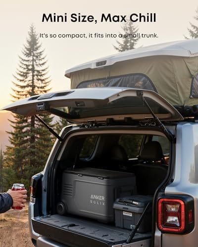 Anker SOLIX EverFrost 2 - Refrigerador de coche de 23 litros, refrigerador eléctrico con batería de 288 Wh, alimentado por CA/CC o solar, para campamento al aire libre, viajes y pesca, cabe en camiones