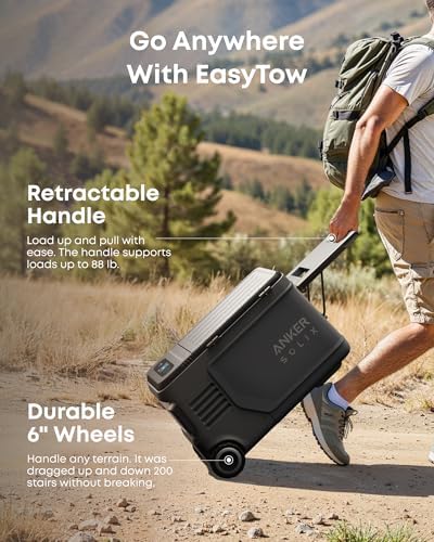 Anker SOLIX EverFrost 2 - Refrigerador de coche de 23 litros, refrigerador eléctrico con batería de 288 Wh, alimentado por CA/CC o solar, para campamento al aire libre, viajes y pesca, cabe en camiones
