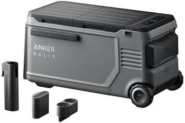 Anker SOLIX EverFrost 2 - Refrigerador de coche de 23 litros, refrigerador eléctrico con batería de 288 Wh, alimentado por CA/CC o solar, para campamento al aire libre, viajes y pesca, cabe en camiones