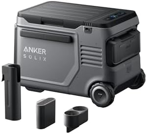 Anker SOLIX EverFrost 2 - Refrigerador de coche de 23 litros, refrigerador eléctrico con batería de 288 Wh, alimentado por CA/CC o solar, para campamento al aire libre, viajes y pesca, cabe en camiones
