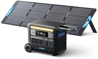 Anker SOLIX F2000 Solar Generator  2048Wh Portable Power Station with LiFePO4 Batteries and 2  200W Solar Panel  GaNPrime Technology  4 AC Outlets Up to 2400W for Home  Power Outages  Camping  and RVs