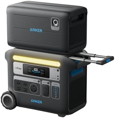 Anker SOLIX F2000 Solar Generator  2048Wh Portable Power Station with LiFePO4 Batteries and 2  200W Solar Panel  GaNPrime Technology  4 AC Outlets Up to 2400W for Home  Power Outages  Camping  and RVs