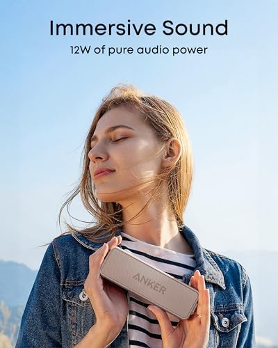 Anker Soundcore 2 Portable Bluetooth Speaker with Stereo Sound  Bluetooth 5  Bassup  IPX7 Waterproof  24 Hour Playtime  Wireless  Speaker for Home  Outdoors  Travel