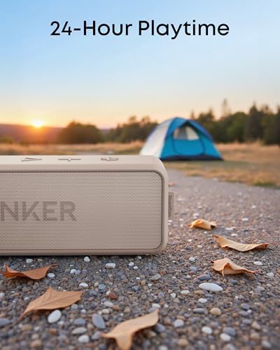 Anker Soundcore 2 Portable Bluetooth Speaker with Stereo Sound  Bluetooth 5  Bassup  IPX7 Waterproof  24 Hour Playtime  Wireless  Speaker for Home  Outdoors  Travel