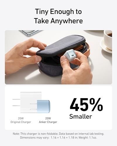 Anker USB C Charger Block 20W  Nano Pro   PIQ 3 0 Compact Fast Charger for iPhone 16/15/14/13 Series  Galaxy  Pixel 4/3  iPad  Cable Not Included 