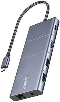 Anker USB C Hub  11 in 1 Docking Station Dual Monitor  10 Gbps USB C and USB A Data Ports  4K HDMI and DisplayPort  85W Power Delivery  2 Data Ports  Ethernet  for XPS