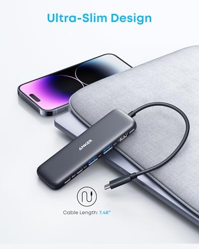 Anker USB C Hub  5 in 1 USBC to HDMI Splitter with 4K Display  1 x Powered USB C 5Gbps & 2 Powered USB A 3 0 5Gbps Data Ports for MacBook Pro  MacBook Air  Dell and More