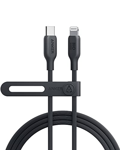 Anker USB C to Lightning Cable 6FT   MFi Certified  Bio Based Charging Cord  for iPhone 14 Series and More USB 2 0  Black 