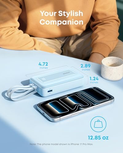 Anker Zolo Power Bank  2025 Upgraded Version   45W Max Fast Charging  20 000mAh Battery Pack  Dual Built in USB C Cables  USB C&A Port  for iPhone 17/16 Series  Galaxy  MacBook  and More
